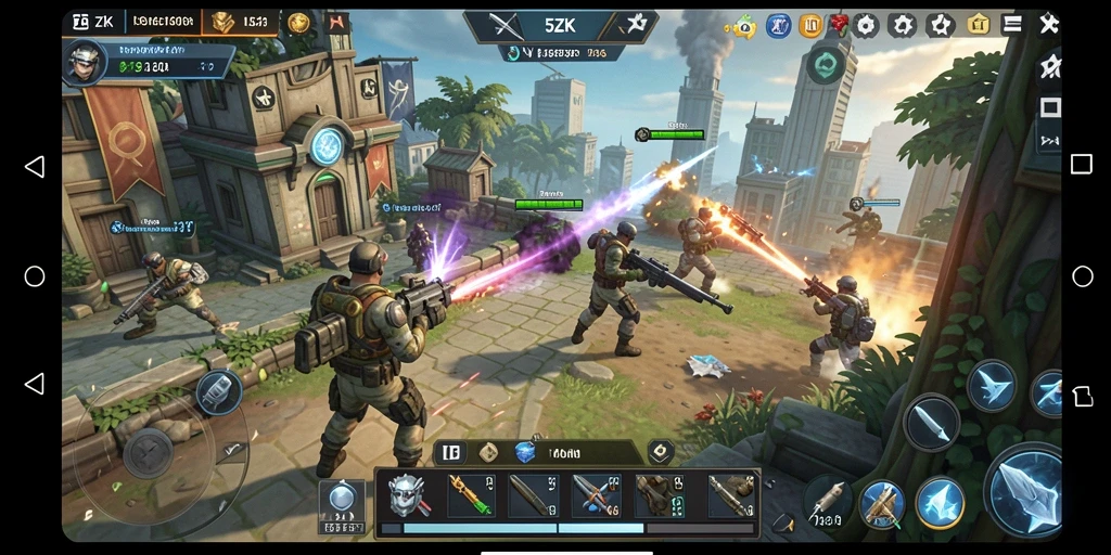 Tangkapan layar gameplay 5ZK menunjukkan aksi strategis yang mendebarkan.