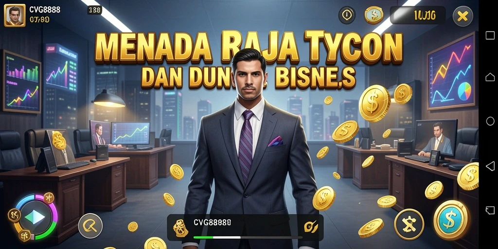 Tampilan gameplay interaktif dan manajemen bisnis yang menarik.