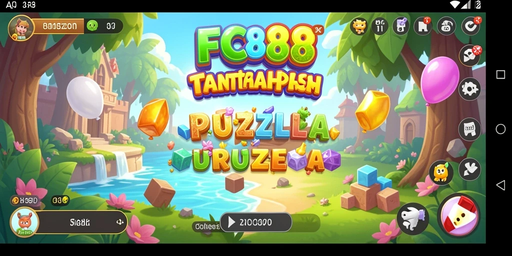 Screenshot FC888 menampilkan gameplay menantang yang penuh teka-teki.