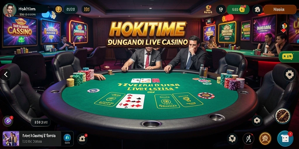 Screenshot HOKITIME menampilkan gameplay yang hidup dan interaktif dalam Live Casino.