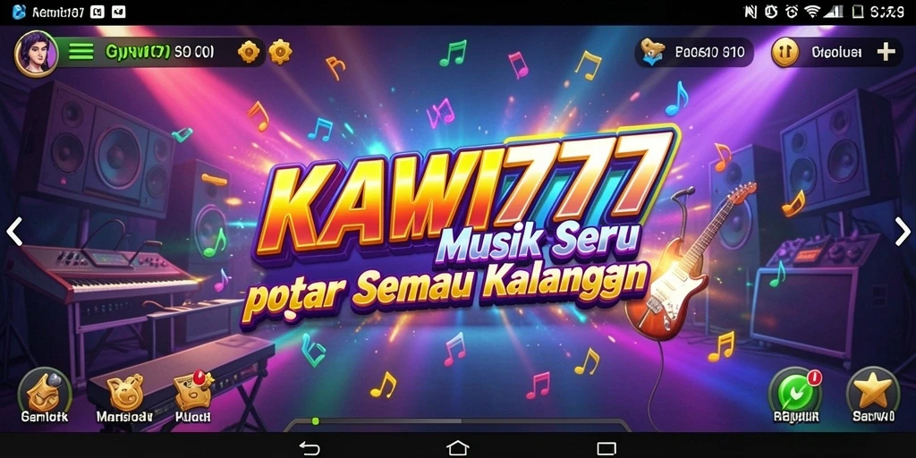 Tampilan gameplay KAWI777 menampilkan keseruan permainan musik yang interaktif.