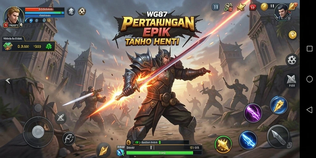 Tangkapan layar menunjukkan aksi pertarungan di WG87 dengan karakter yang beragam.